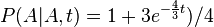 P(A|A,t)=1+3e^{{-{\frac  {4}{3}}t}})/4